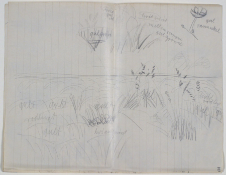 Landscape sketch. Plant study. Color specifications, Niels Larsen Stevns