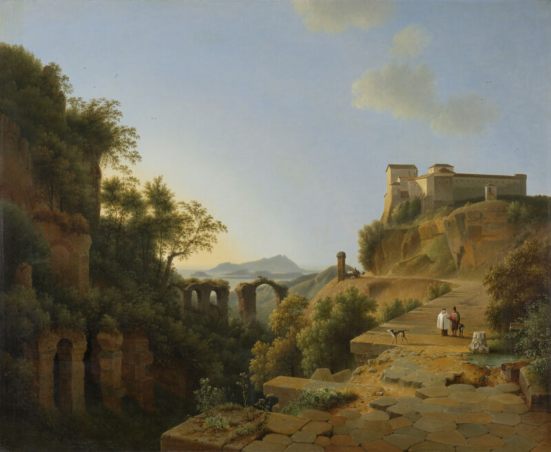 The Gulf of Naples with the island of Ischia in the background, Joseph August Knip, 1818