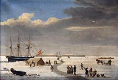 Rheden in Wintertime with Trekroner in the Background and the Lynette to the Right, Hans Jørgen Hammer, circa 1840