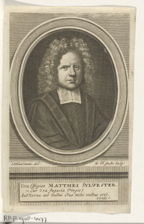 Portret van Matthew Sylvester, RP-P-1908-4477, Michael Vandergucht, between 1670 and 1725