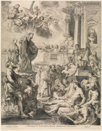 Reproductive Print of the Miracles of St. Francis Xavier Altarpiece, Peter Paul Rubens, 1615–39