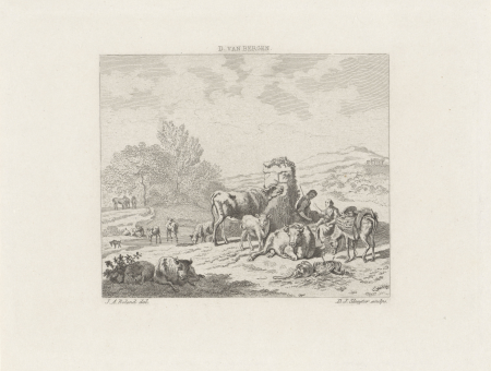 Landschap met twee herderinnetjes met vee, RP-P-OB-59.570, Dirk Jurriaan Sluyter