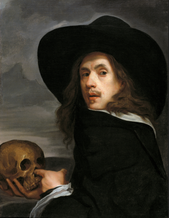 Self portrait with a skull, Michiel Sweerts, circa 1660