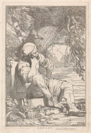 Reposa (no.6 from Fifteen Etchings dedicated to Sir Joshua Reynolds), John Hamilton Mortimer, 1778