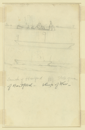 Launch of Hartford, Sloop of War LCCN2004660591, Alfred Waud, 1860