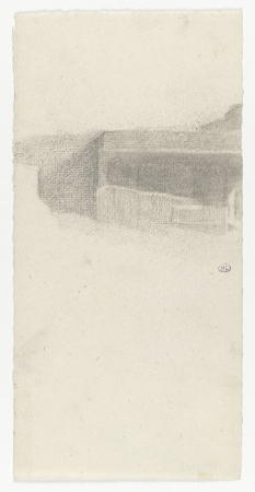 Degas - Fragment d'une architecture dans un paysage, RF 43103, Recto, Edgar Degas