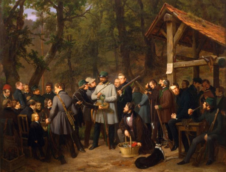Bird Shoot of the Düsseldorf Artists at the Grafenberg, Friedrich Boser, 1844