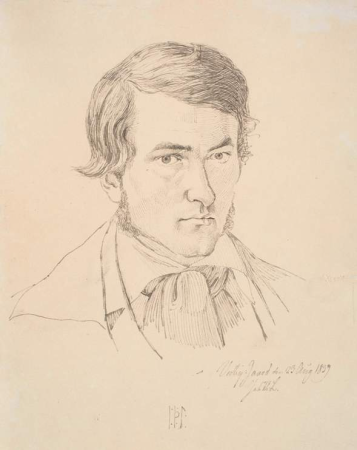Self-portrait, Johan Lundbye, 1839