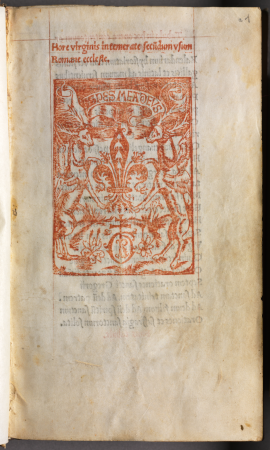 Printed Book of Hours (Use of Rome): fol. 1r, Printers Mark, Guillaume Le Rouge, 1510