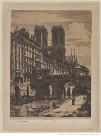 Meryon - Le petit pont, 5e état, btv1b550010503, Charles Méryon