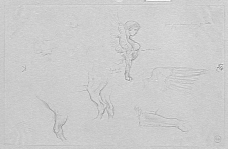 Study sheet for Oedipus and the Sphinx, Gustave Moreau