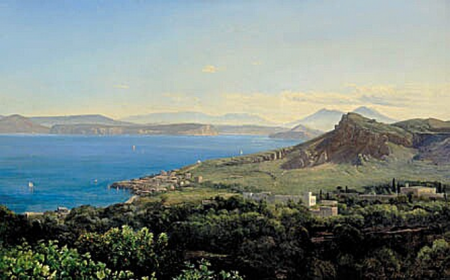View from Casamicciola on Ischia with Camalcoli and Vesuvius in the background., Thorald Brendstrup, 1869