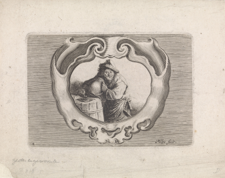 Boer met kruik en pijp Scènes uit het boerenleven (serietitel), RP-P-1924-562, Pieter Nolpe, between 1623 and 1653