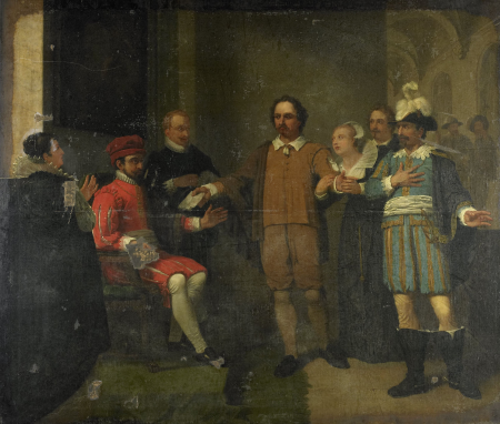 Jacob Simonsz de Rijk getting the Spanish Governor-General Requesens to Release Marnix van Sint Aldegonde, 1575, Jan Willem Pieneman, between 1805 and 1808