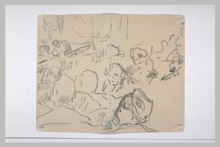 Manet - Groupe de personnages assis, de dos, RF 30526, Recto, Édouard Manet