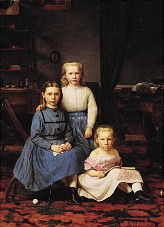 Agnes, Hedevig and Mathilde Ahlefeldt-Laurvigen., Niels Christian Hansen, 1868