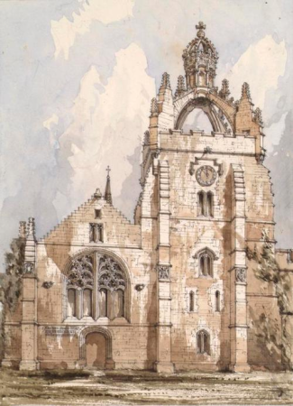 King's College, Aberdeen - View of Lantern Tower and Chapel, Robert William Billings, between 1848 and 1852