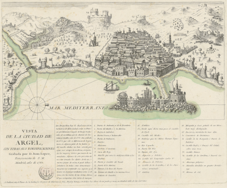 View of the city of Algiers with all its fortifications / engraved by D. Juan Lopez, 1783