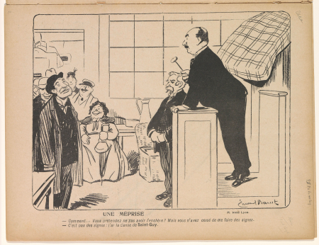 Vergissing Une méprise (titel op object), RP-P-2015-26-1703-2, Emmanuel Barcet, 20 May 1905