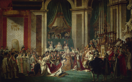 Coronation of Emperor Napoleon I and Coronation of the Empress Josephine in Notre-Dame de Paris, December 2, 1804, Jacques-Louis David, between 1808 and 1822
