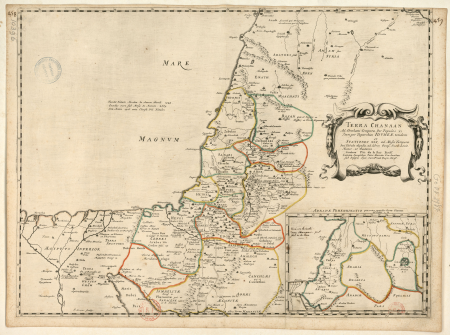 Canaan Map - Biblical Abraham and Moses' Era, Phi. de la Rue, Philippe de La Rué, between 1600 and 1699