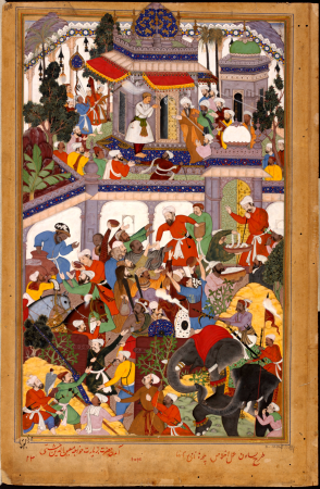 Akbar visits the tomb of Khwajah Mu'in ad-Din Chishti at Ajmer, Basawan, between 1590 and 1595