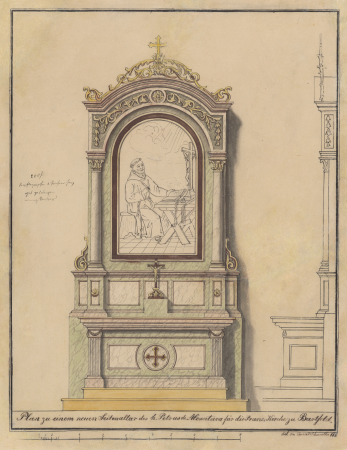 Proposal for a new side Altar of St. Peter of Alcantara for the Franciscan Church of St. John the Baptist in Bardejov, Konrád Švestka