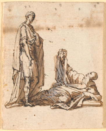 Diogenes tells Alexander to step aside so the sun can shine on him, Nicolai Abildgaard