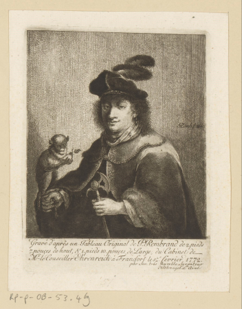 Man met aap en bijl, RP-P-OB-53.469, Johann Andreas Benjamin Nothnagel, 1772