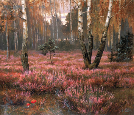 Józef Rapacki Wrzosy i brzozy 1909, Józef Rapacki