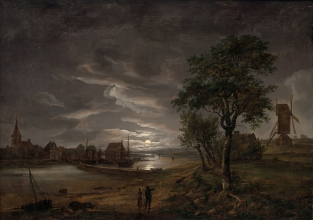 View of Stege in Moonlight, Johan Christian Dahl, 1815