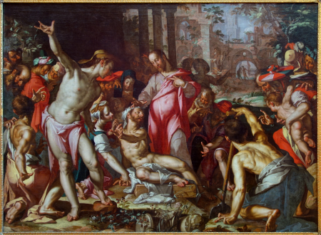 The raising of Lazarus ('Lazarus, come out'), Joachim Wtewael, circa 1600
