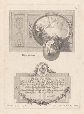 God de Vader O. Pater aeternus (titel op object) Picturae a Fresco in Aedibus Augustae Vindelic (serietitel), RP-P-1964-2938, Johann Esaias Nilson, between 1765 and 1770