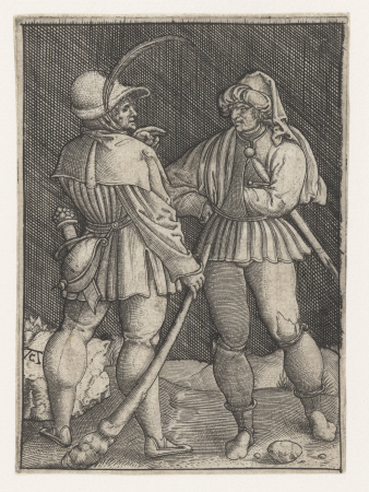 Twee struikrovers Twee wandelaars, RP-P-1921-2143, Allaert Claesz, between 1520 and 1562