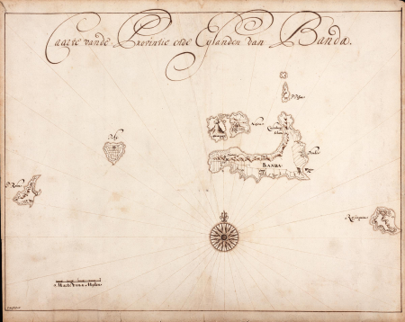 Map of the islands of Banda, Johannes Nessel, circa 1650