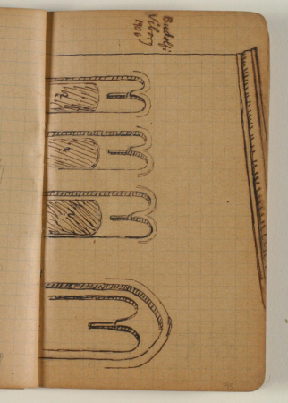 Skitse af en bygning, Niels Larsen Stevns, 1906