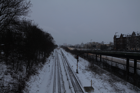 Wannseebahn from Friedenauer Brücke with snow 2021-02-08 01