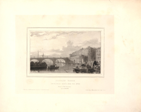 Somerset House and Waterloo Bridge from the River, James Duffield Harding, 1830