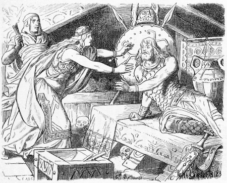 Sigrun geht zu Helgi in den Grabhjügel, Johannes Gehrts, 1 January 1888