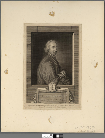 John Dryden, whose tunefull muse affords the sweetest numbers, and the fittest words. Addison, George Vertue, 1730