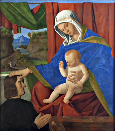 Madonna and Child with a Donor, Francesco di Simone da Santacroce, between 1455 and 1508