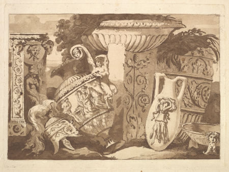 Composition with the Antique Fragments and a Leaning Vase, from Recueil de Compositions par Lagrenée Le Jeune (Collection of Compositions by Lagrenée the Younger), Jean-Jacques Lagrenée, 1782–84