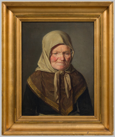 Study of an Old Woman with a Huckle and a Shawl, Johan Vilhelm Gertner, between 1850 and 1859