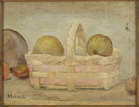 Apples in a basket, Tadeusz Makowski, circa 1920