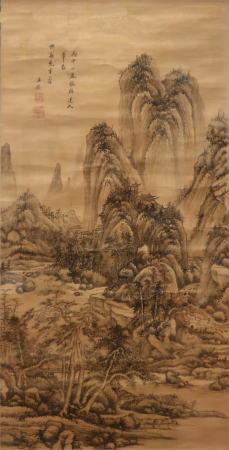 Landscape after Wu Zhen by Wang Jian, 1666, Wang Jian