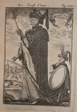 View of the Grand Cham, ruler of Tibet, 1685, Alain Manesson Mallet, between 1683 and 1719