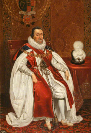 King James I (James VI of Scotland) (1566–1625) in Garter Robes, Daniël Mijtens, between 1630 and 1699
