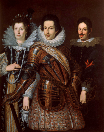 Cosimo II with Maria Maddalena of Austria and Ferdinando II, Justus Sustermans, circa 1640