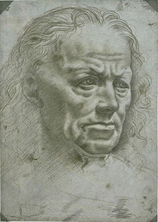 Portrait of a man, three-quarters to the right. Profile. Scribble