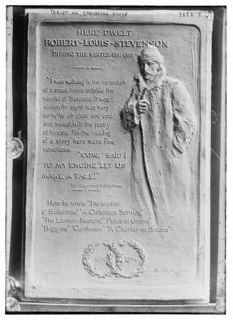 Tablet on Stevenson House LCCN2014701682, Gutzon Borglum, 1915